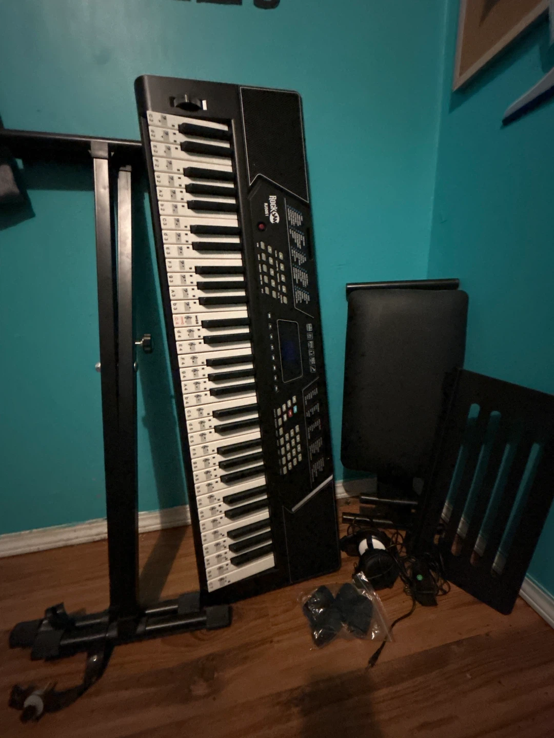 RockJam RK1000 Keyboard with Stand, Bench, and Headphones