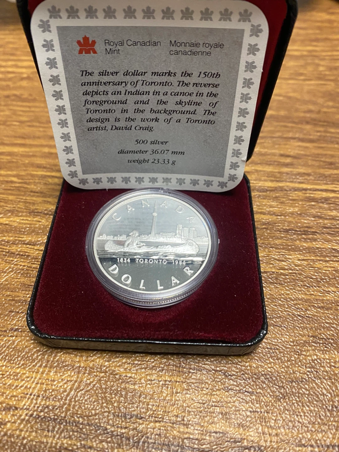 Royal Canadian Mint 1984 Toronto Silver Dollar