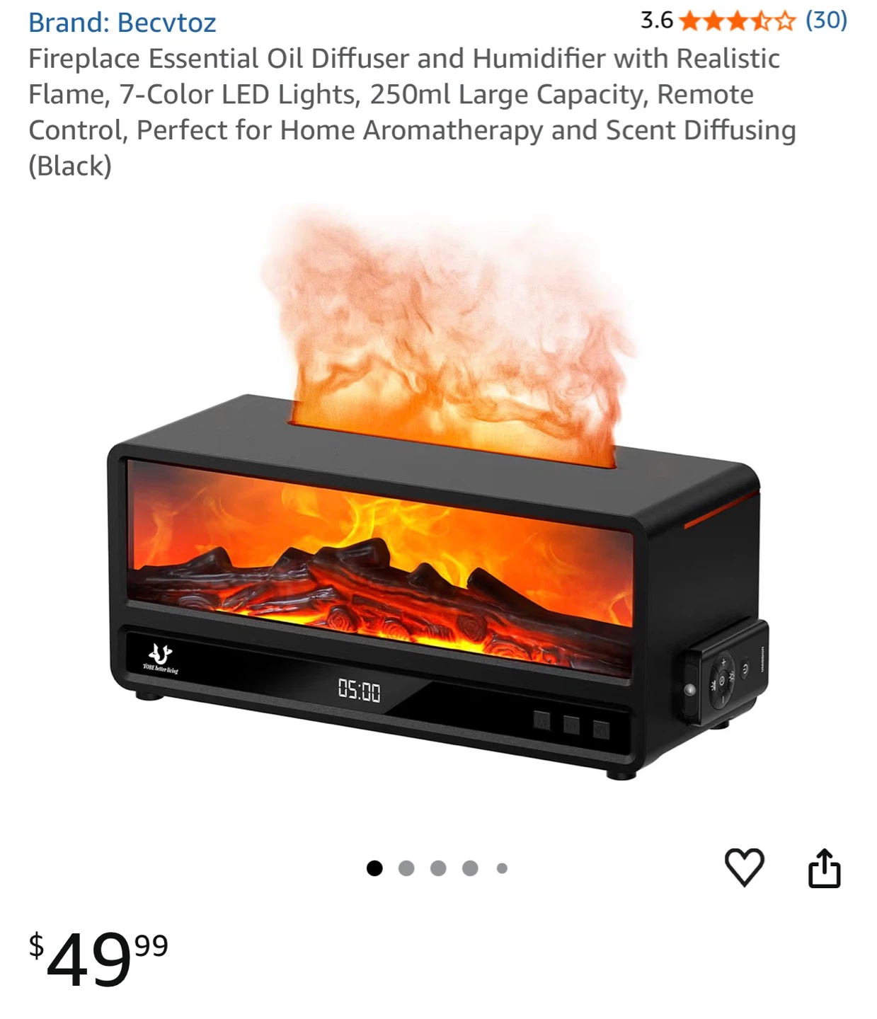 Becvtoz Fireplace Aroma Diffuser with LED Lights - photo 2