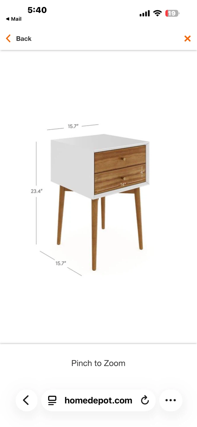 Night stand with gold hardware - photo 3