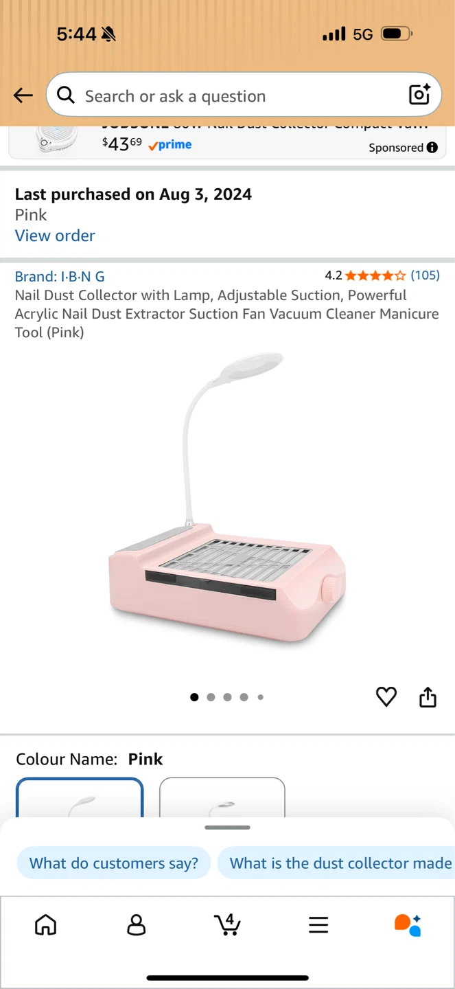 I.B.N G Nail Dust Collector with Lamp - Pink