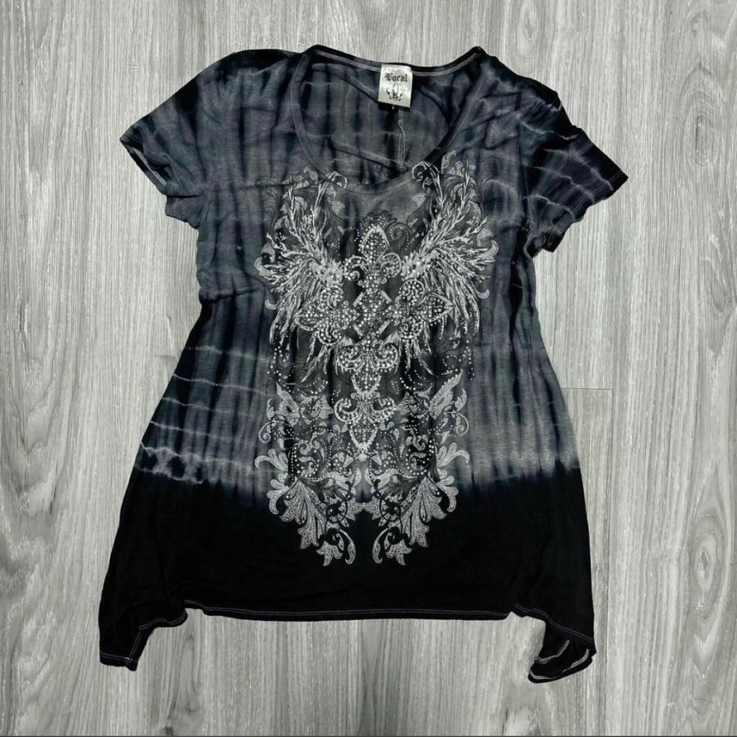 Mcbling Rhinestone Detailed Angel Wing Top - photo 2