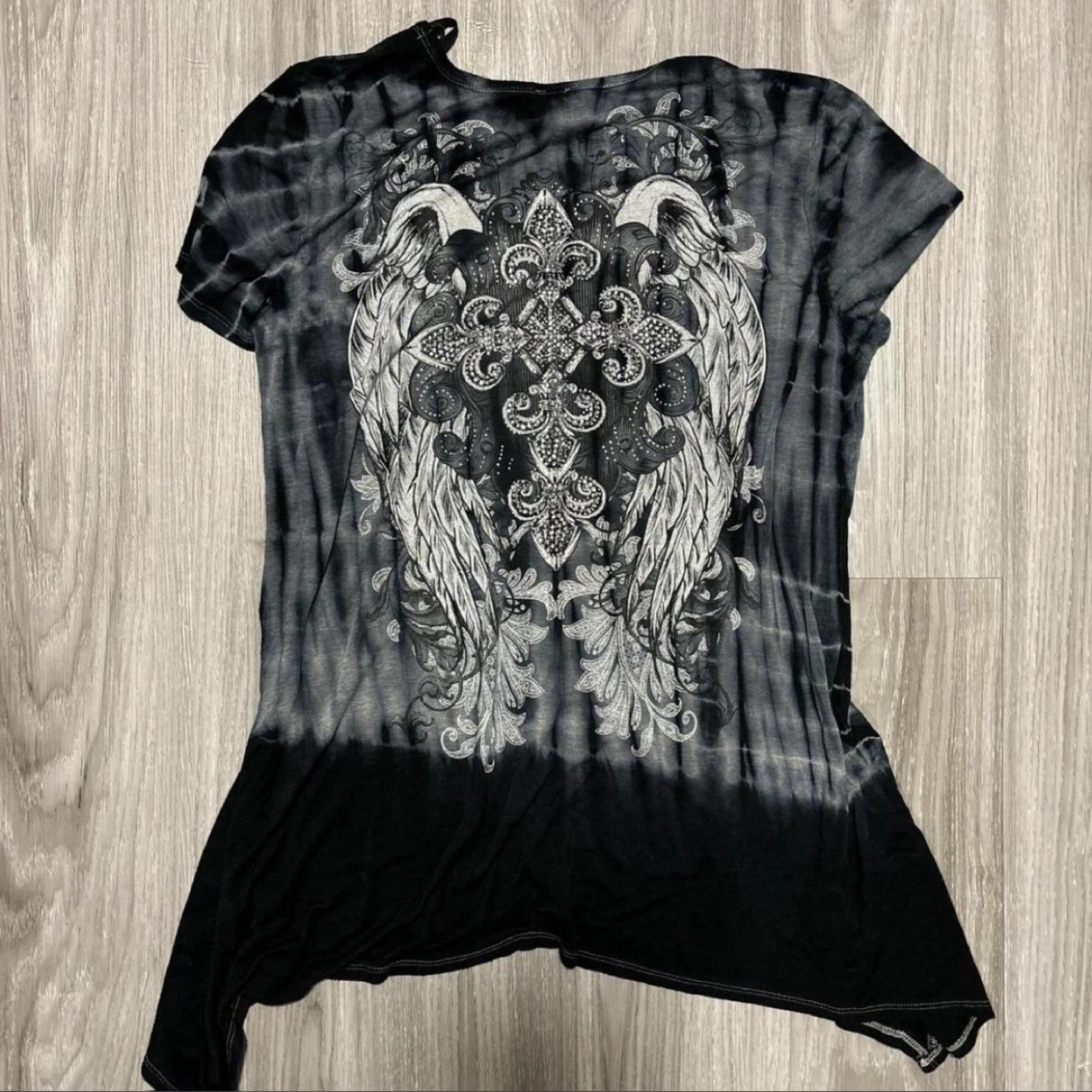 Mcbling Rhinestone Detailed Angel Wing Top - photo 5