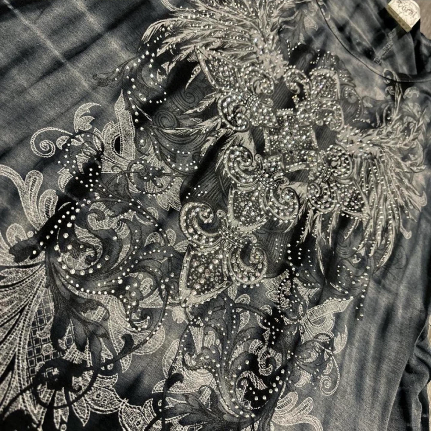 Mcbling Rhinestone Detailed Angel Wing Top - photo 3