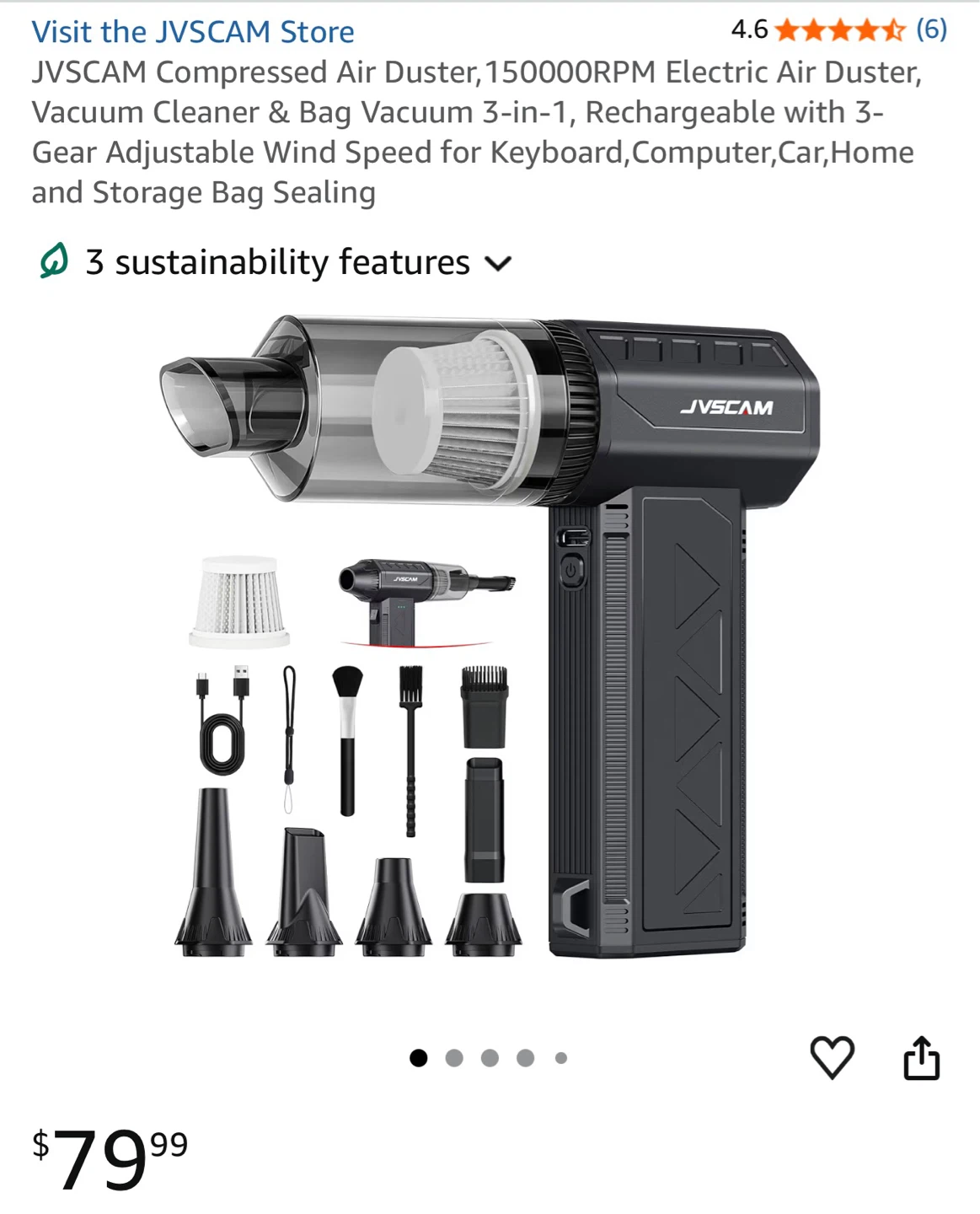 JVSCAM F30MAX 3-in-1 Air Duster - photo 2