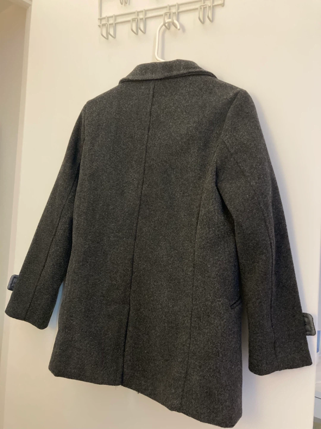 Grey double breasted coat, casual lapel long sleeve - photo 3