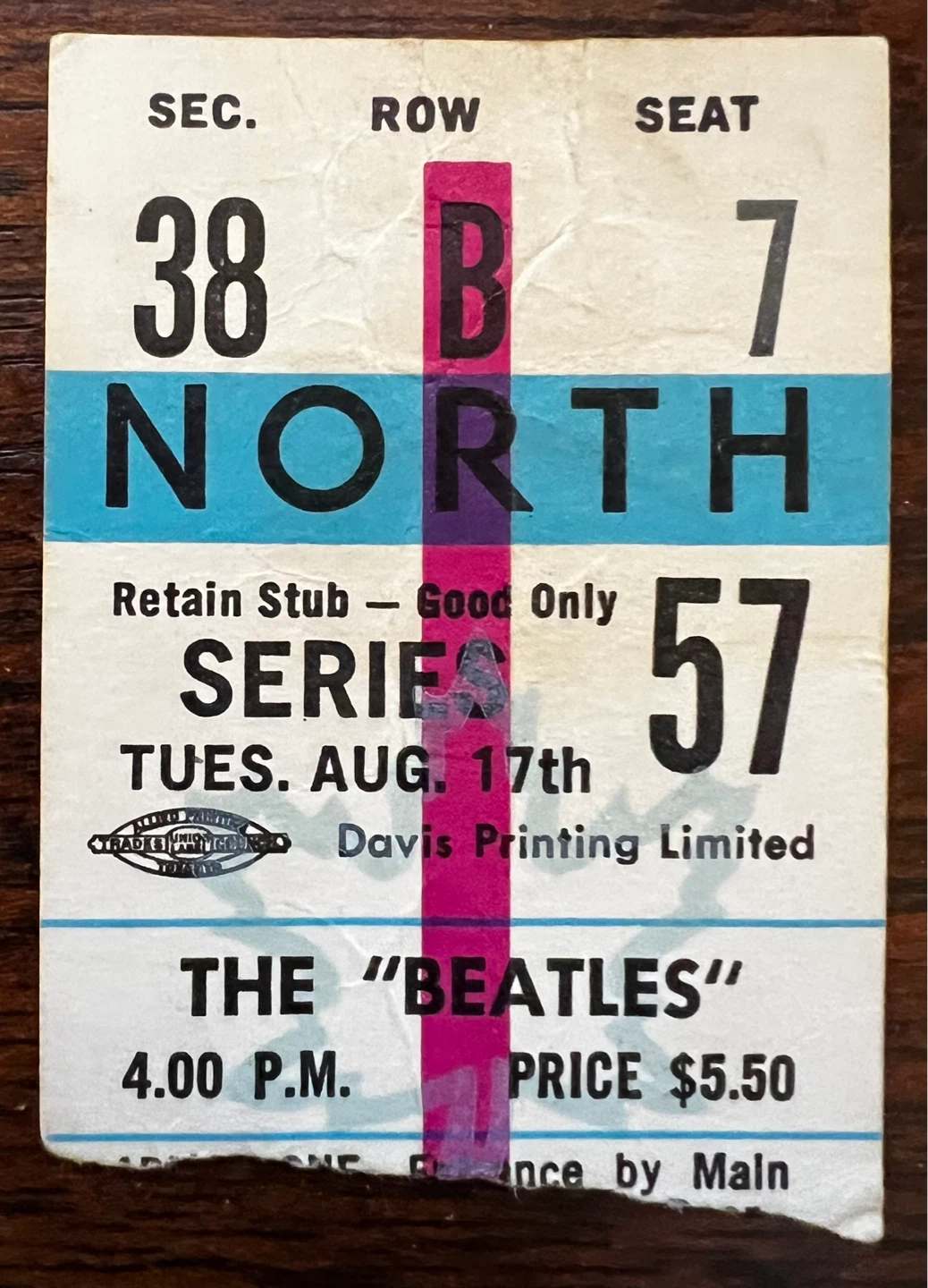 Beatles 2 Maple Leaf Gardens Ticket Stubs - August 17, 1965 - photo 2