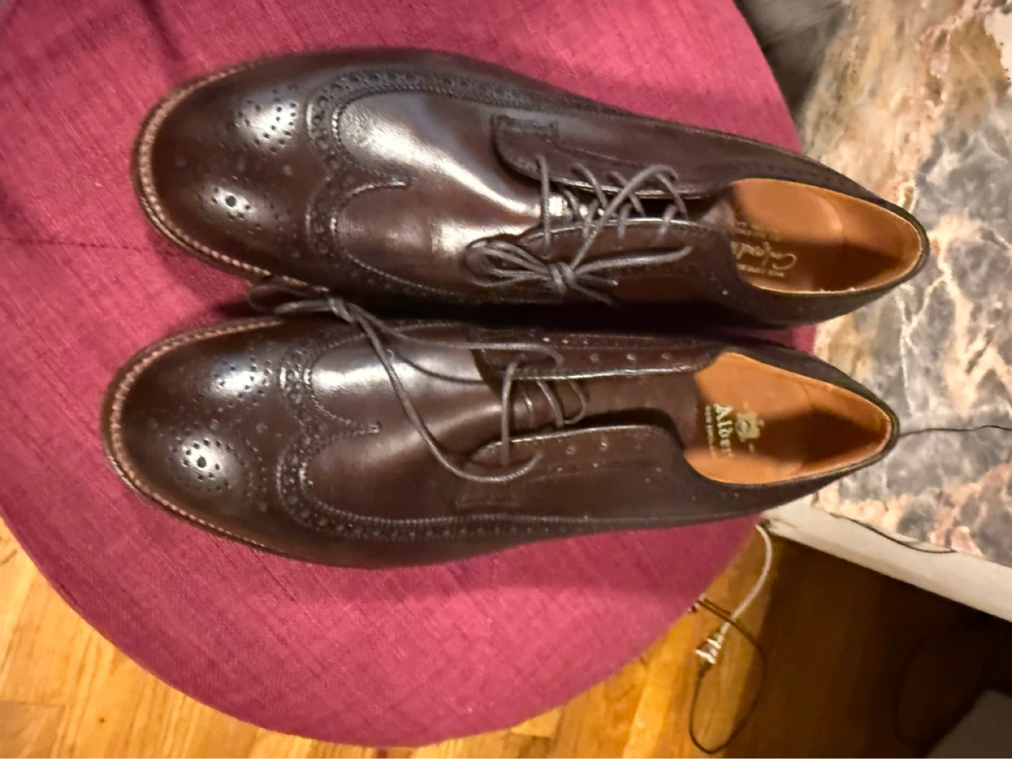 Alden Men's Wing Tip Blucher Shoes Color 8 Shell Cordovan