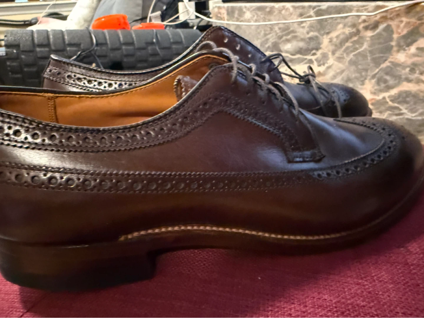 Alden Men's Wing Tip Blucher Shoes Color 8 Shell Cordovan - photo 4