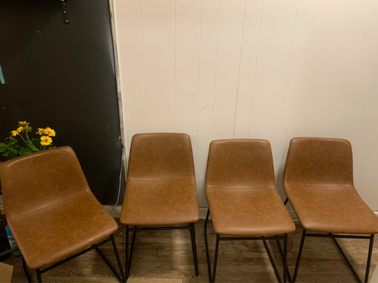 Set of 4 Brown Dining Chairs