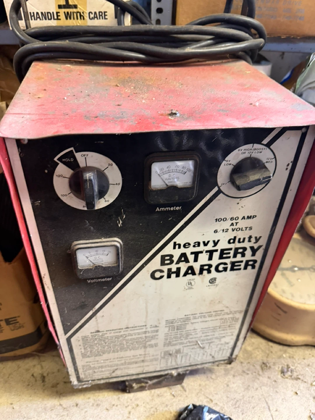 Heavy Duty Battery Charger 100/60 Amp 6/12 Volt