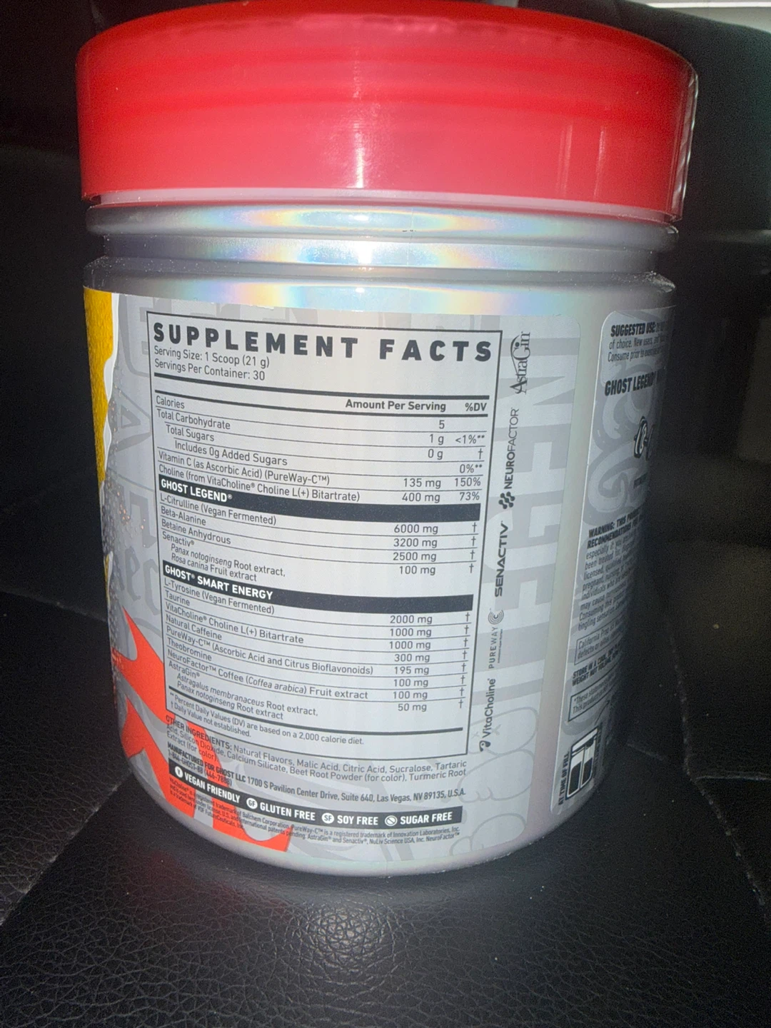 Ghost LEGEND Pre-Workout Supplement (Citrus Smash) - photo 2