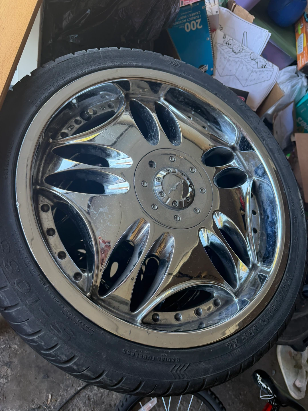 Set of 4 Chrome Rims with Tires