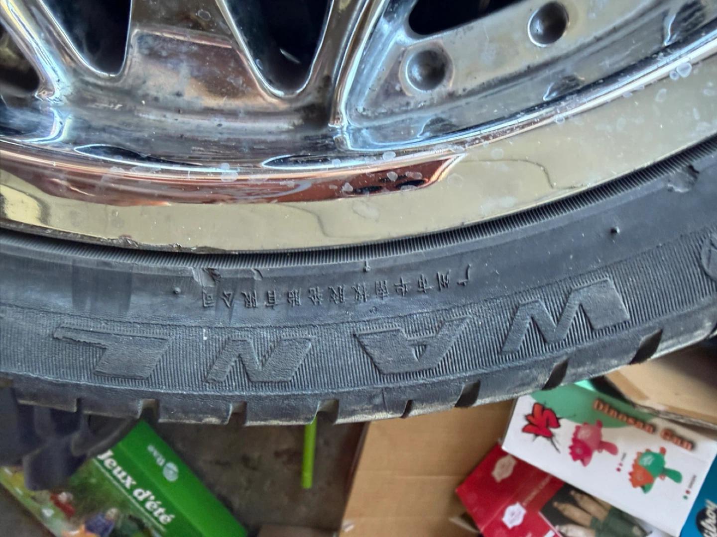 Set of 4 Chrome Rims with Tires - photo 4