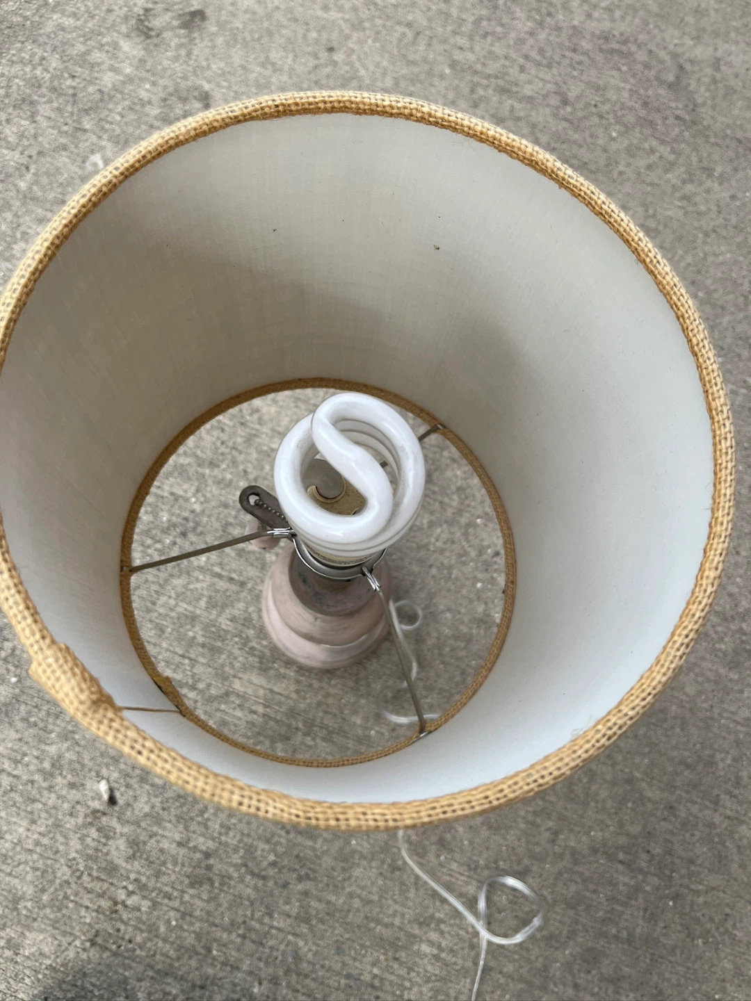 Table Lamp with Burlap Shade - photo 2