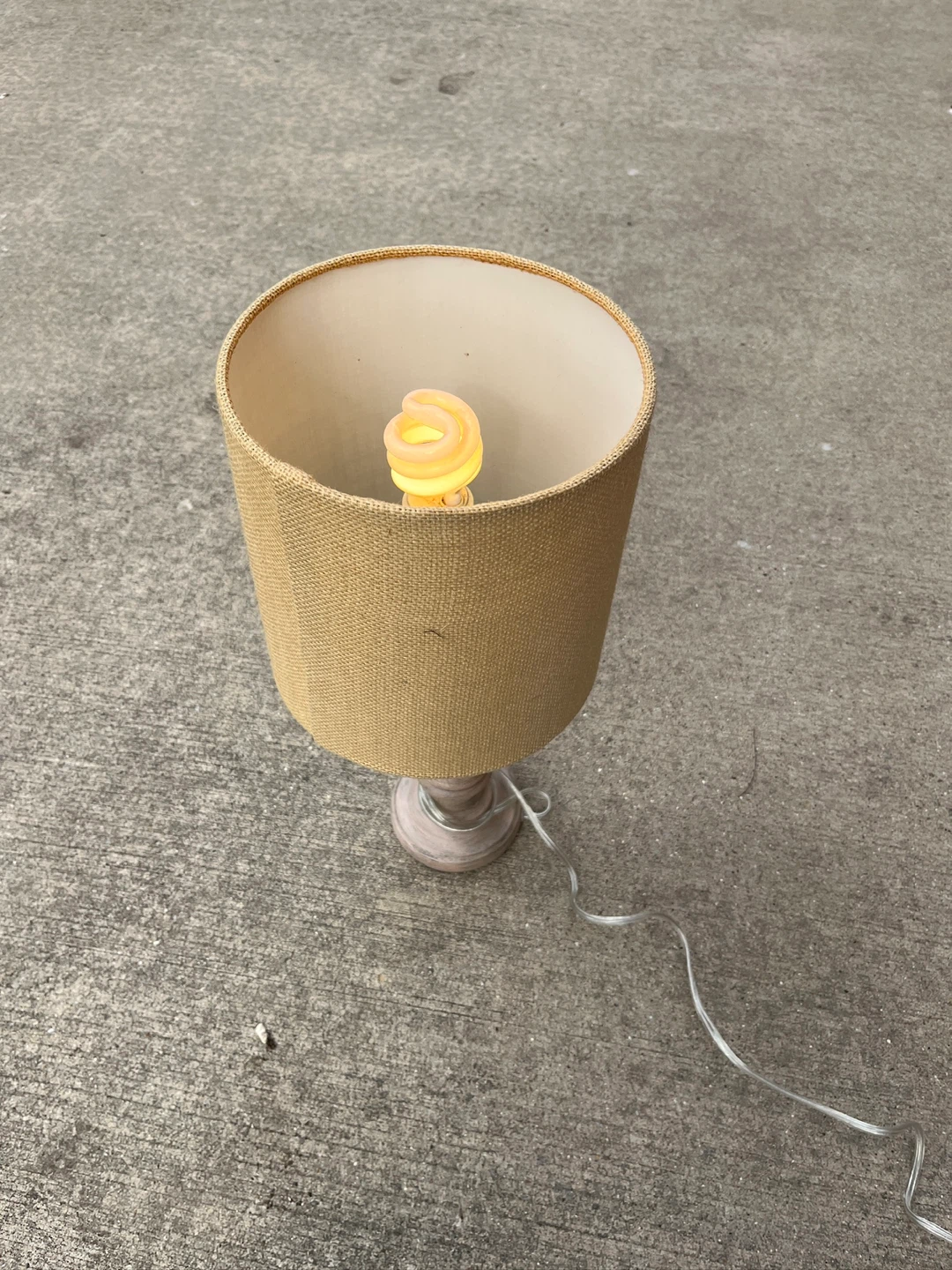 Table Lamp with Burlap Shade