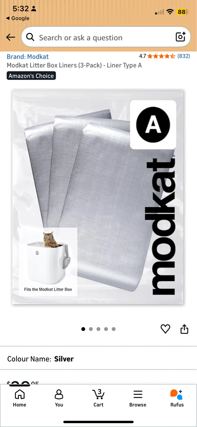 ‼️MUST- GO‼️Modkat Litter Box Liners Type A - Silver - photo 3