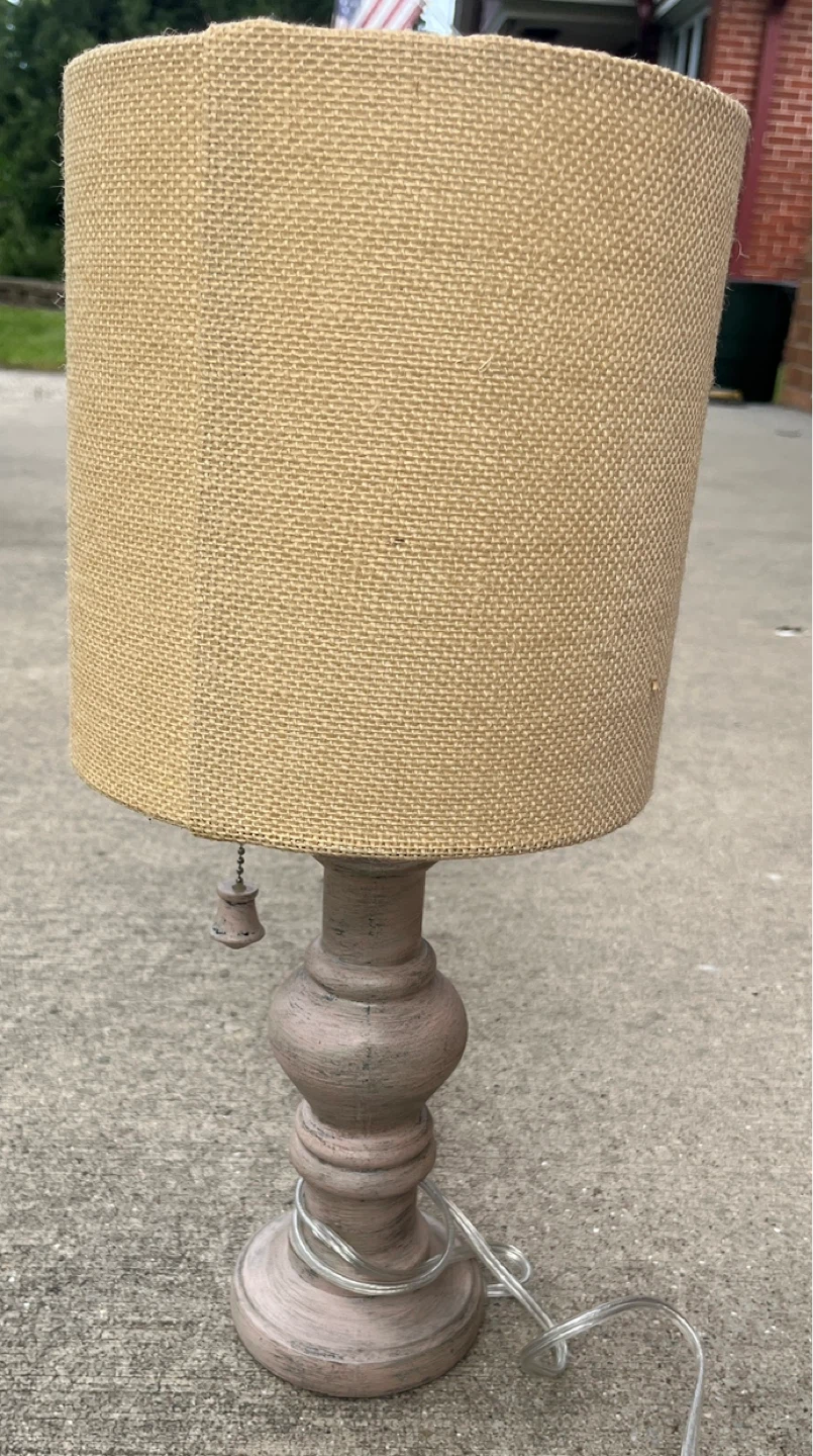 Table Lamp with Burlap Shade - photo 3