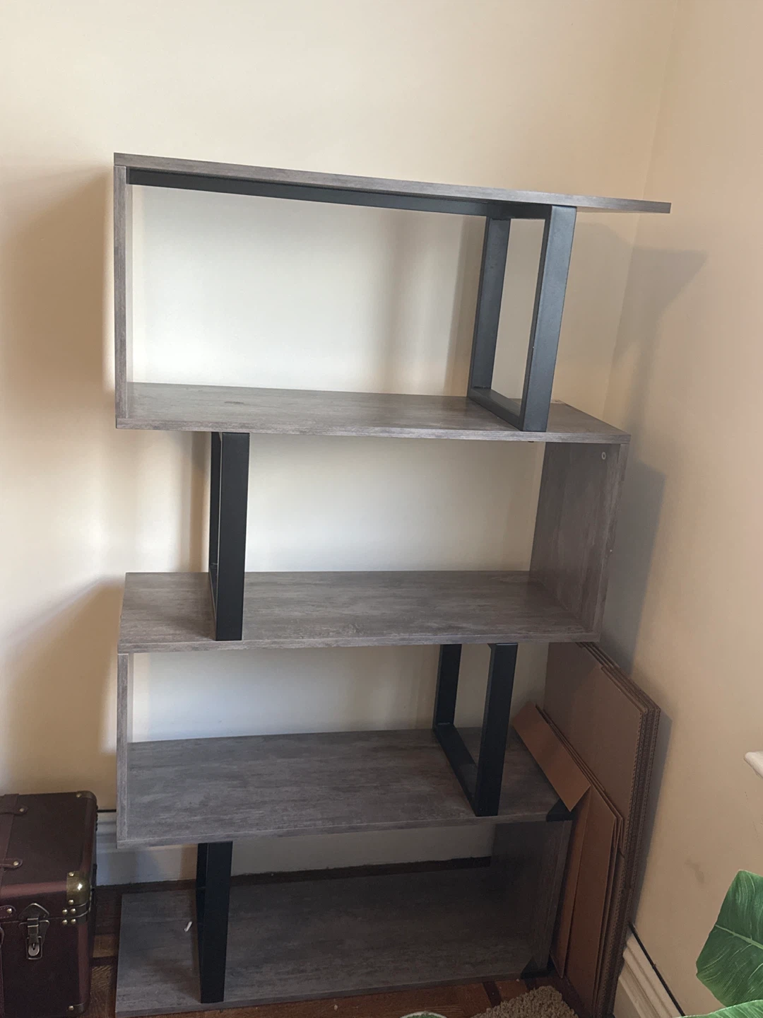 Modern Asymmetrical 4-Tier Bookshelf