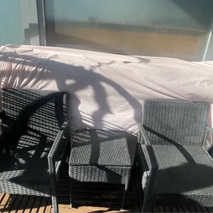 Wicker patio chairs and table set