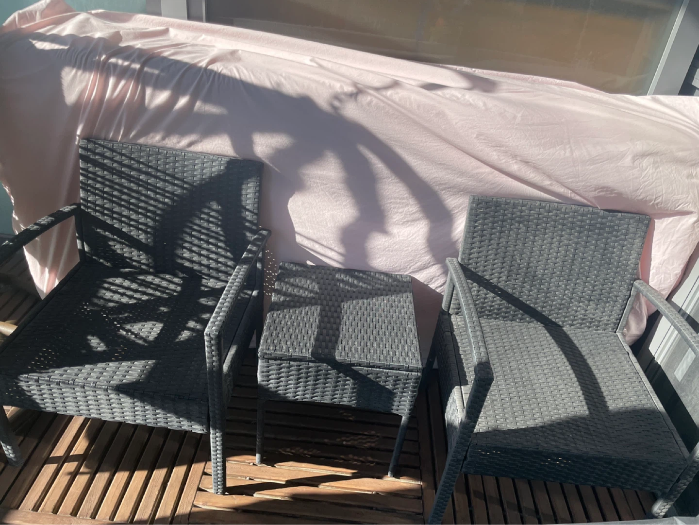 Wicker patio chairs and table set - photo 2