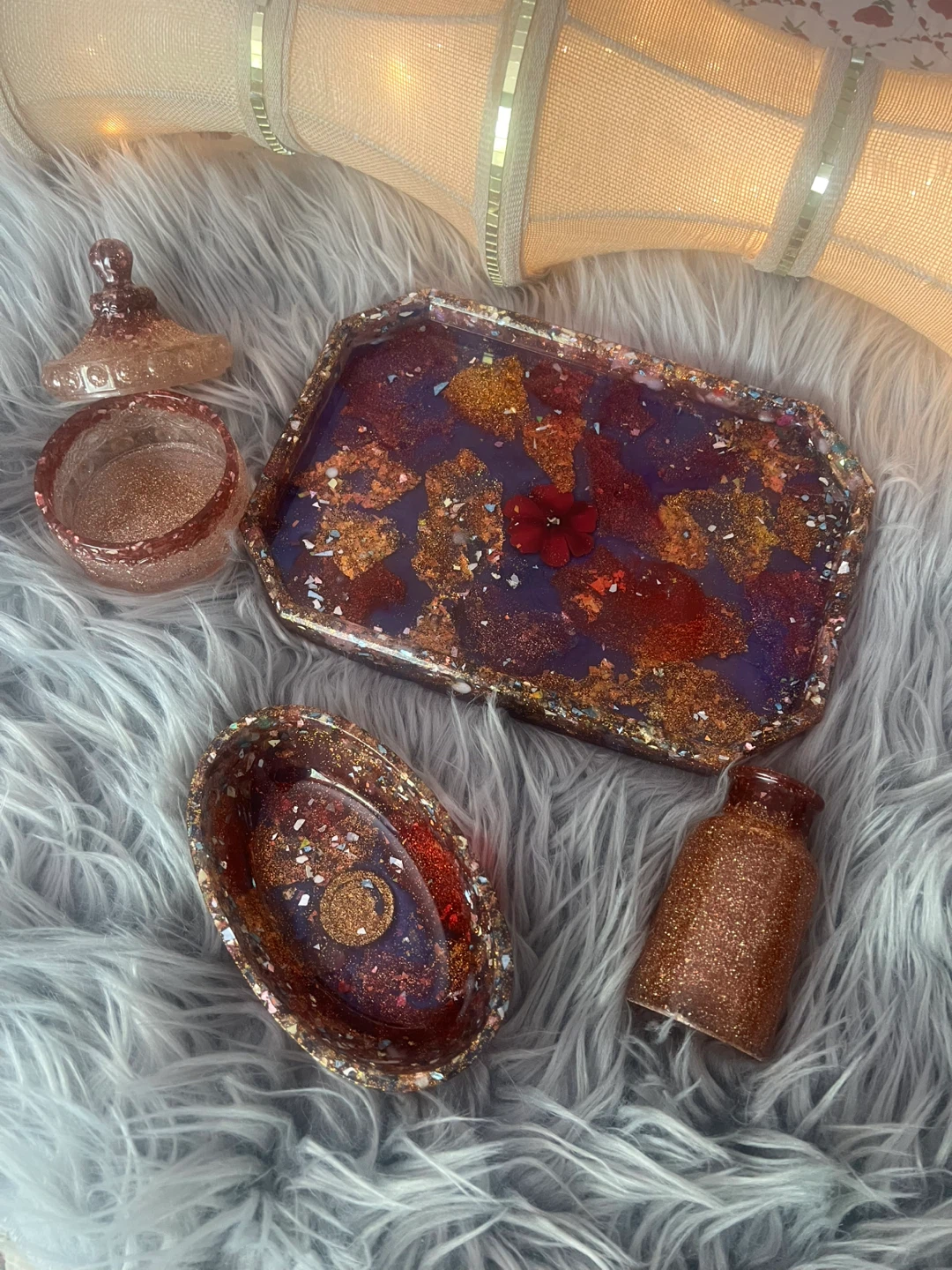 Resin Tray Set with Jar and Bowl - photo 5