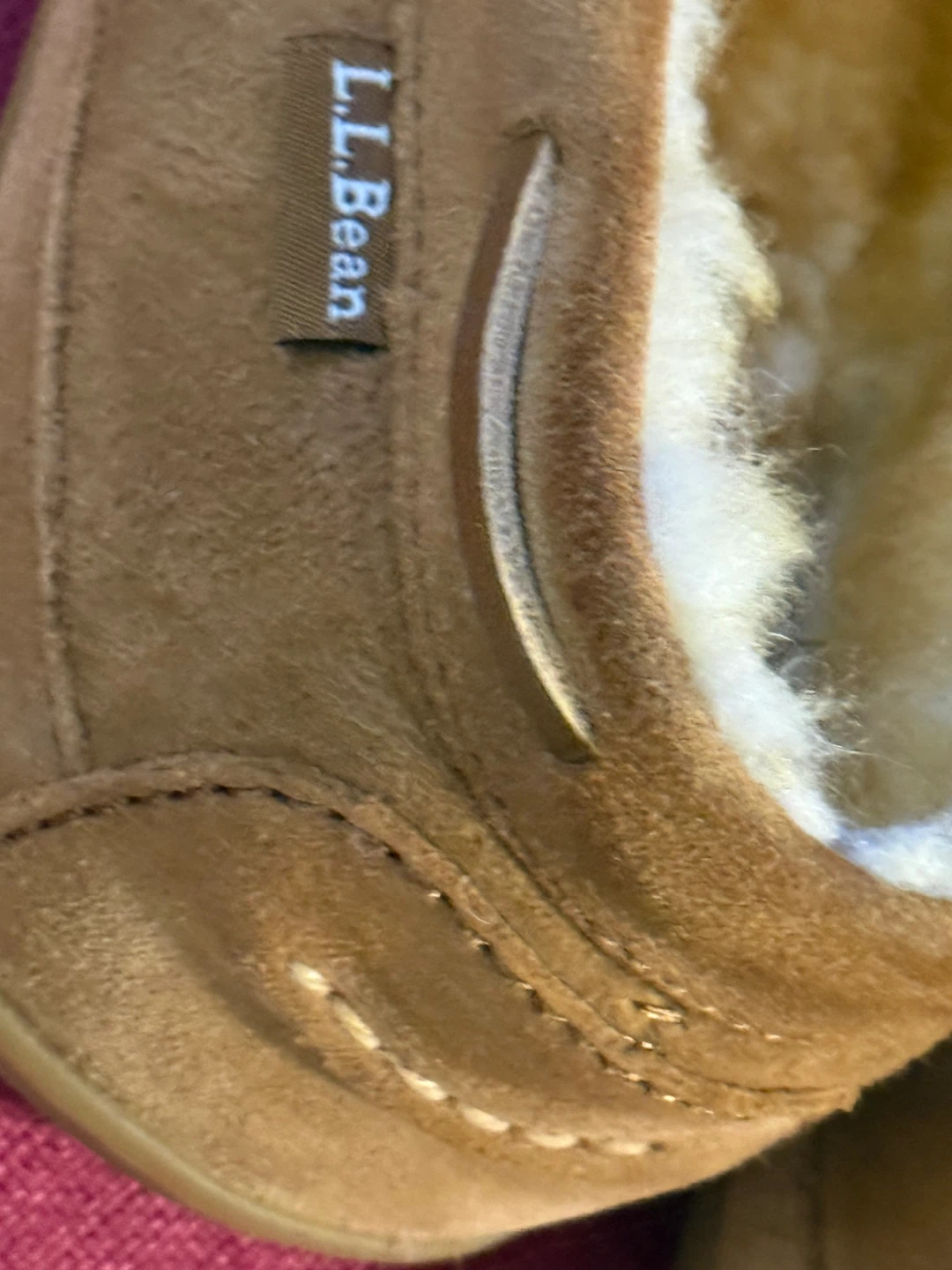 L.L.Bean Suede Shearling Lined Moccasin Slippers - photo 2