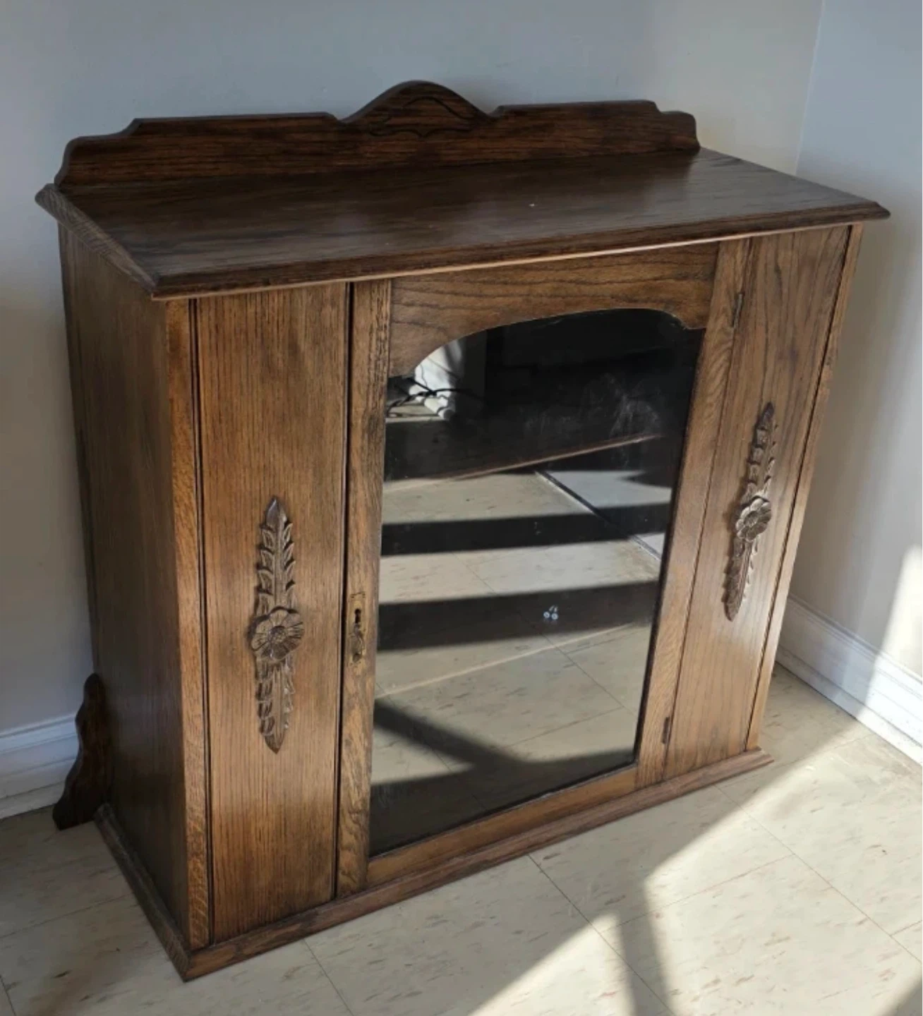Antique Wooden Side Table with Drawer - photo 4