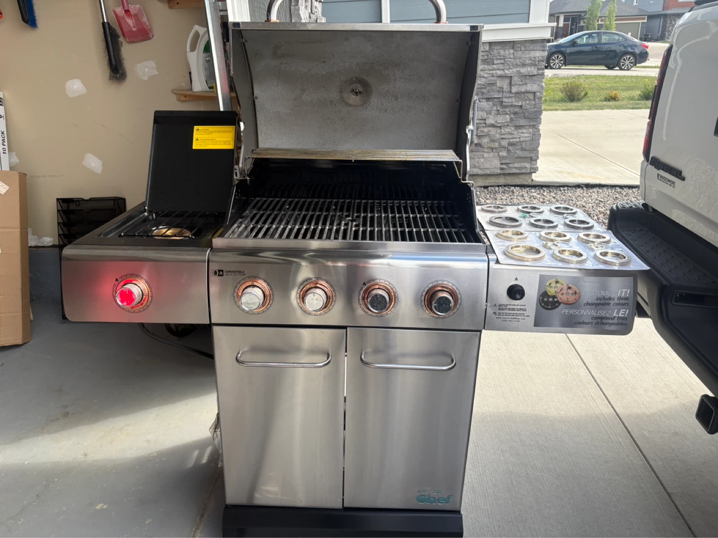 Elite 4-Burner Propane Gas Grill with Side Burner