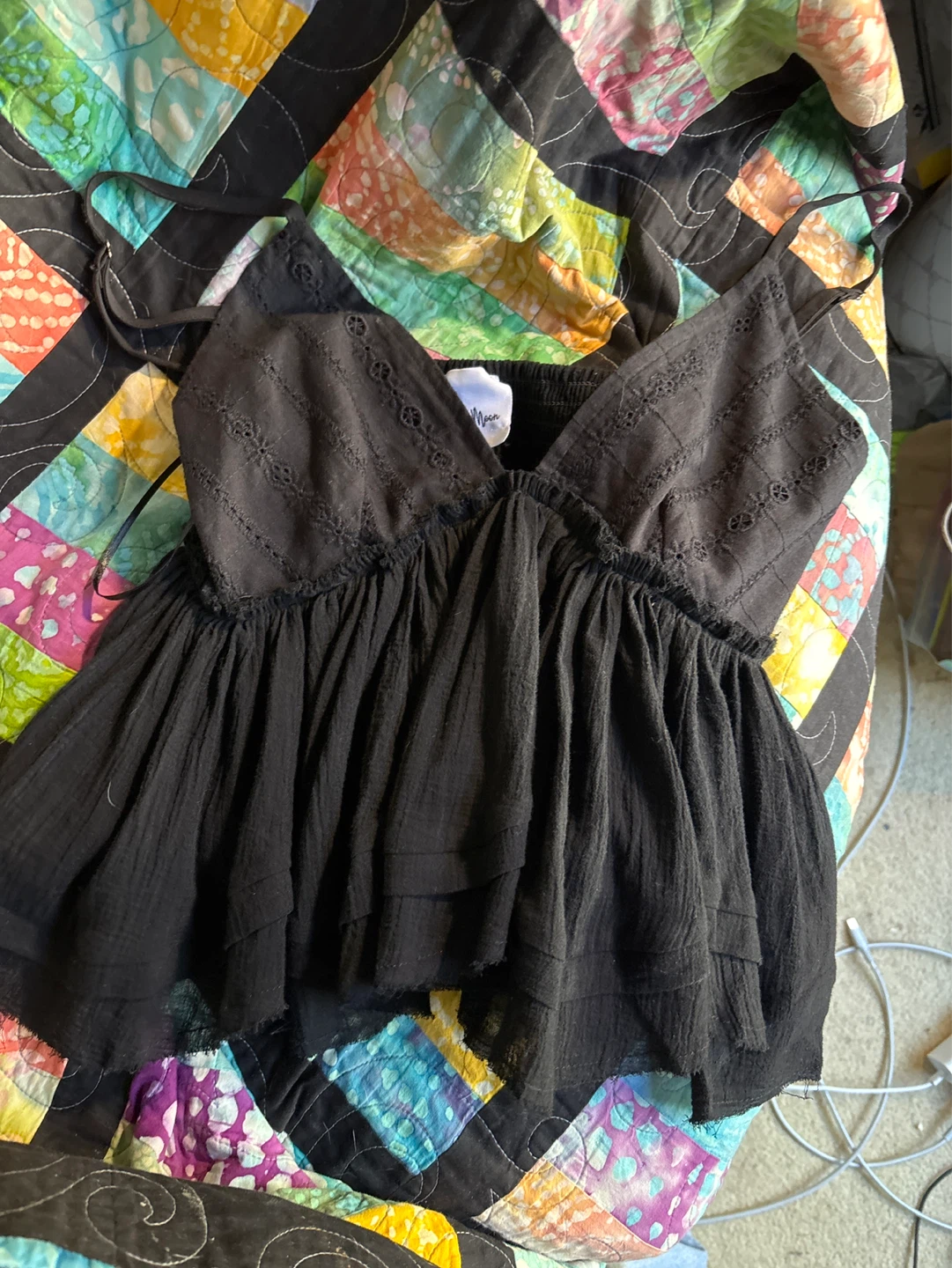 Black tiered cami top