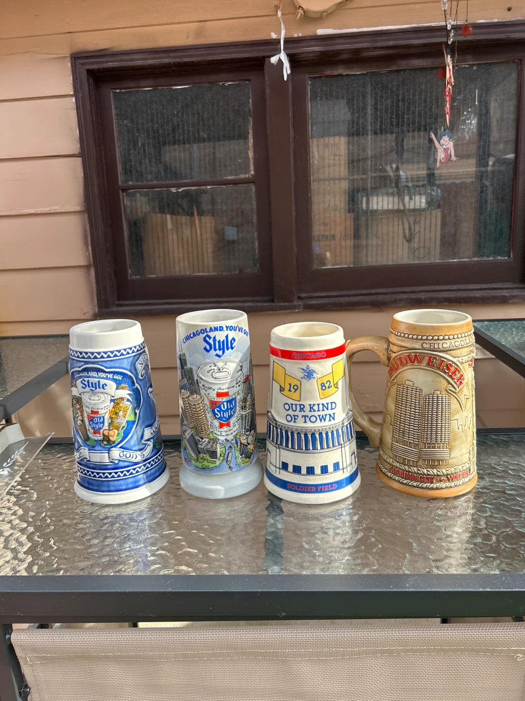 Set of 4 Chicago Themed Beer Steins
