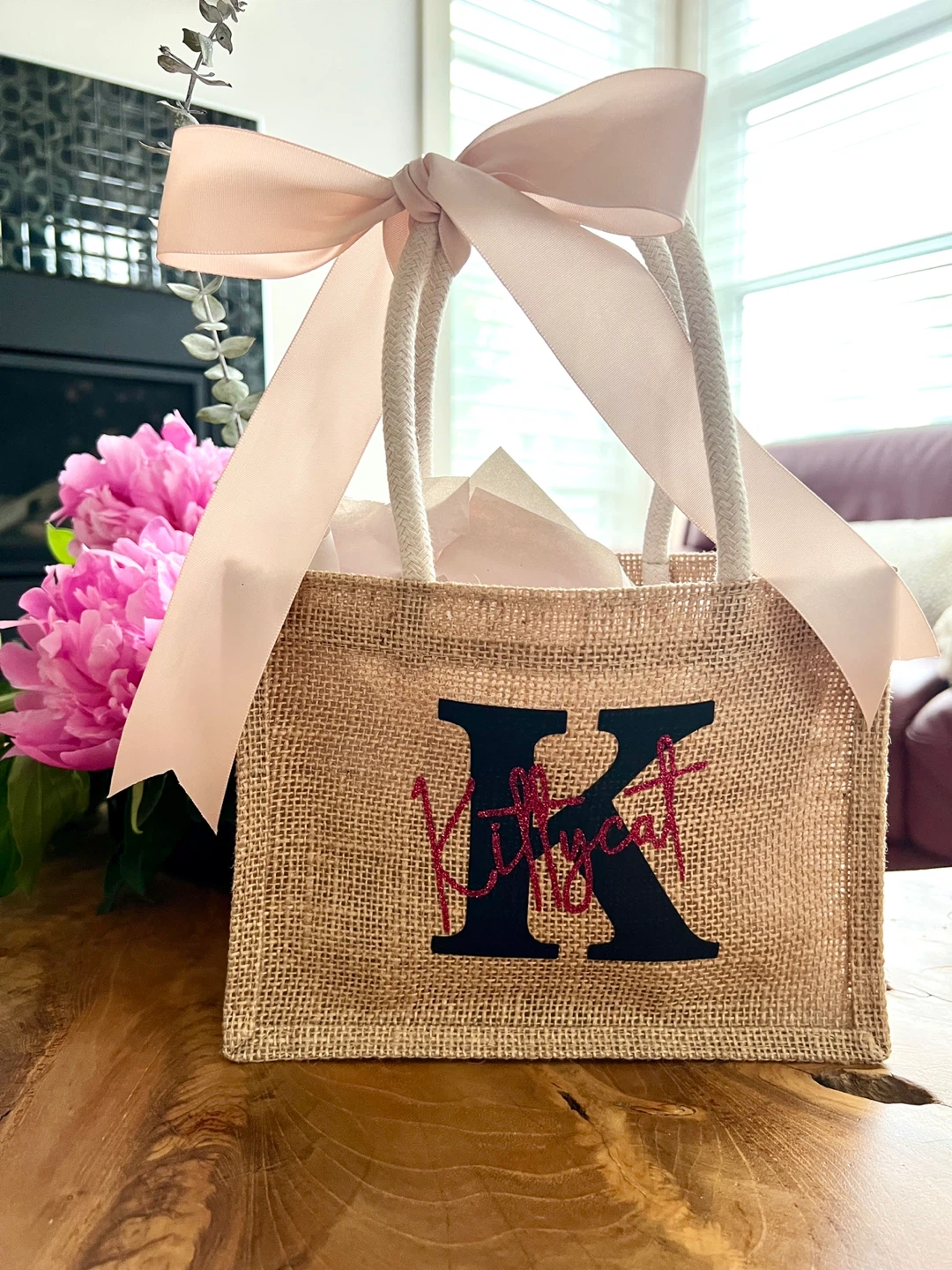 Personalized Burlap Tote