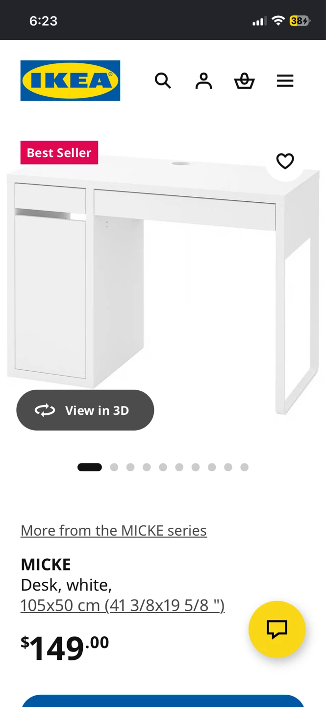White Desk with Drawer and Cabinet - photo 2