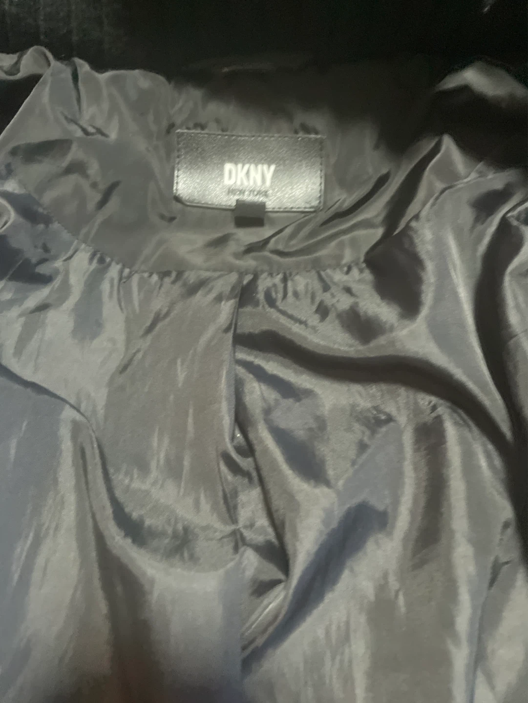 DKNY Black Puffer Coat with Fur Hood - photo 2