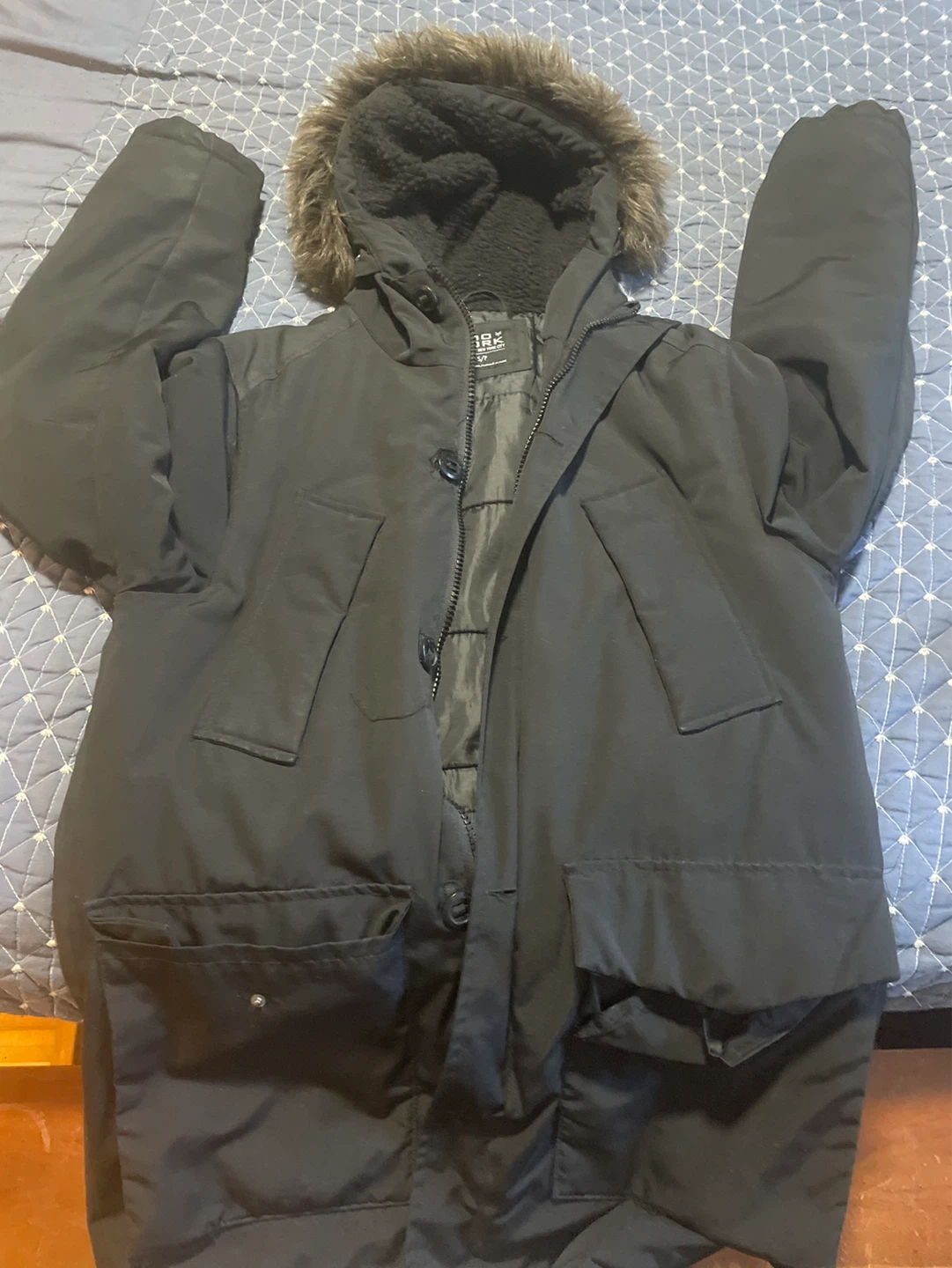 ZOOM YORK Black Winter Parka Jacket