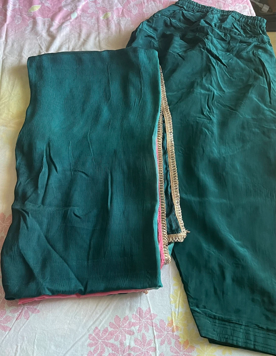 Teal Embroidered 3 piece suit - photo 2