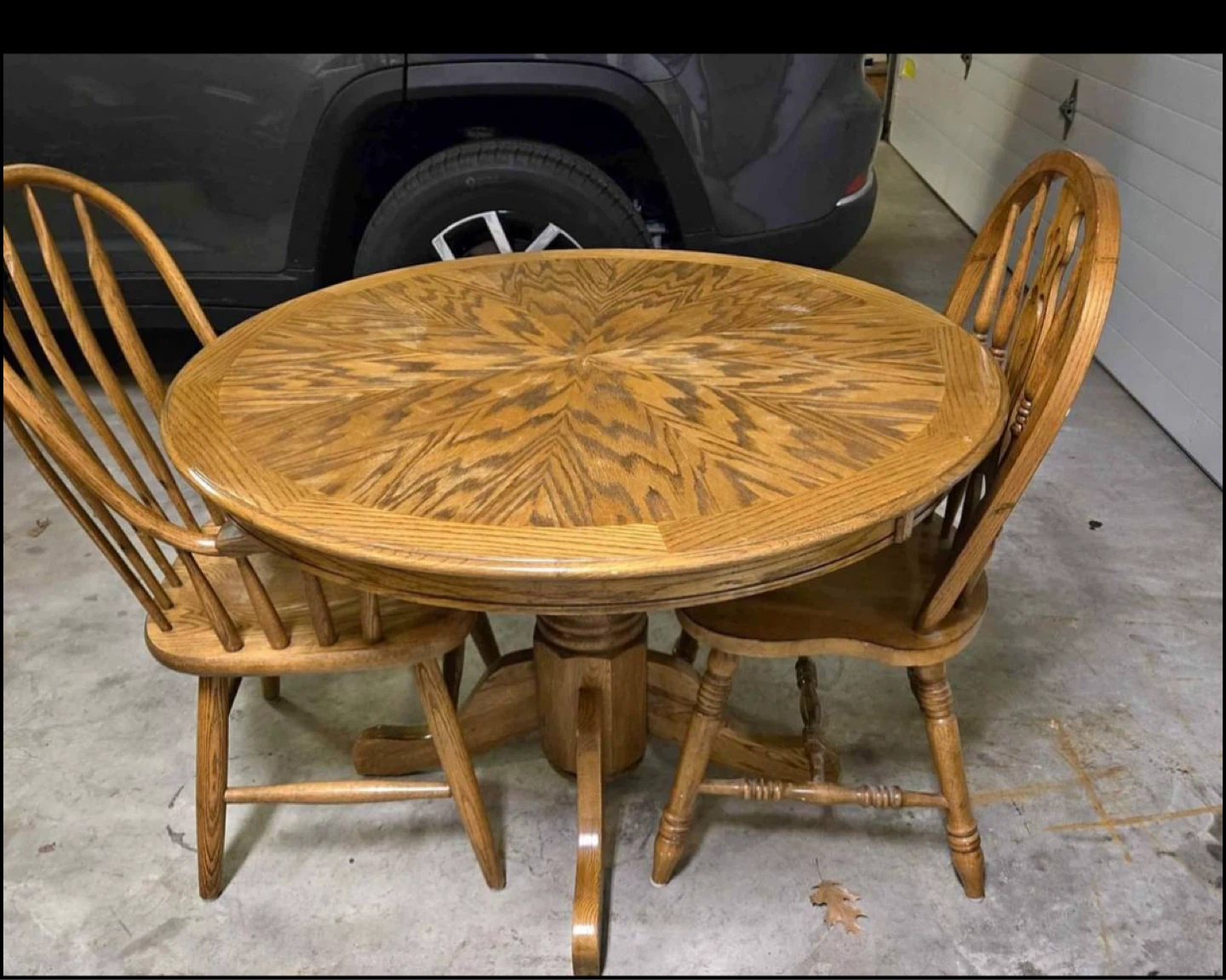 Wooden Pedestal Dining Table and 3Chairs Set - photo 2