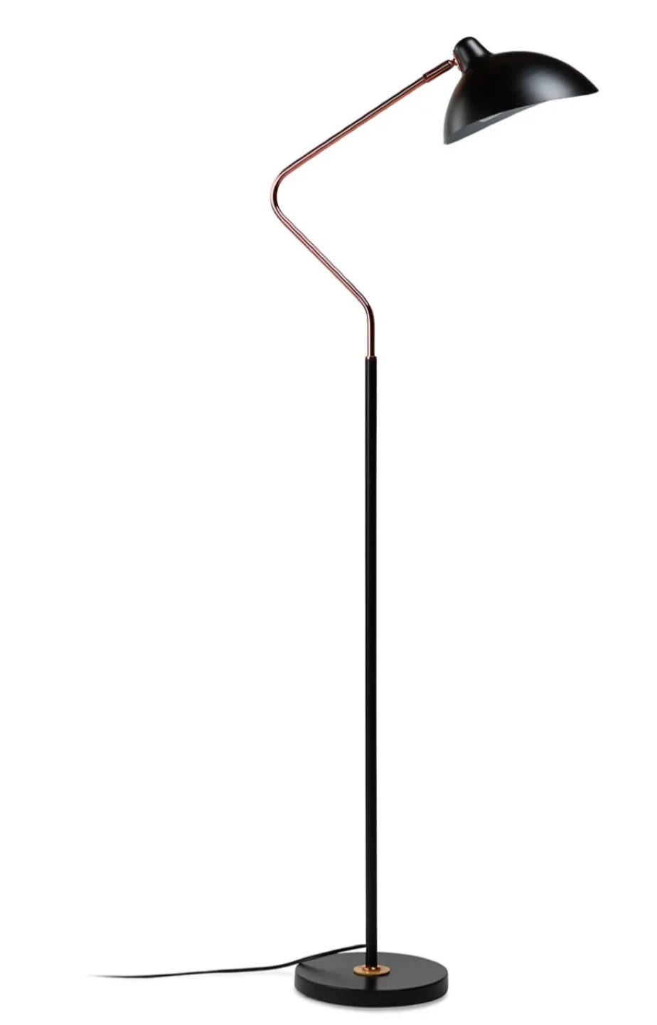 Black Floor Lamp with Copper Arm - photo 2