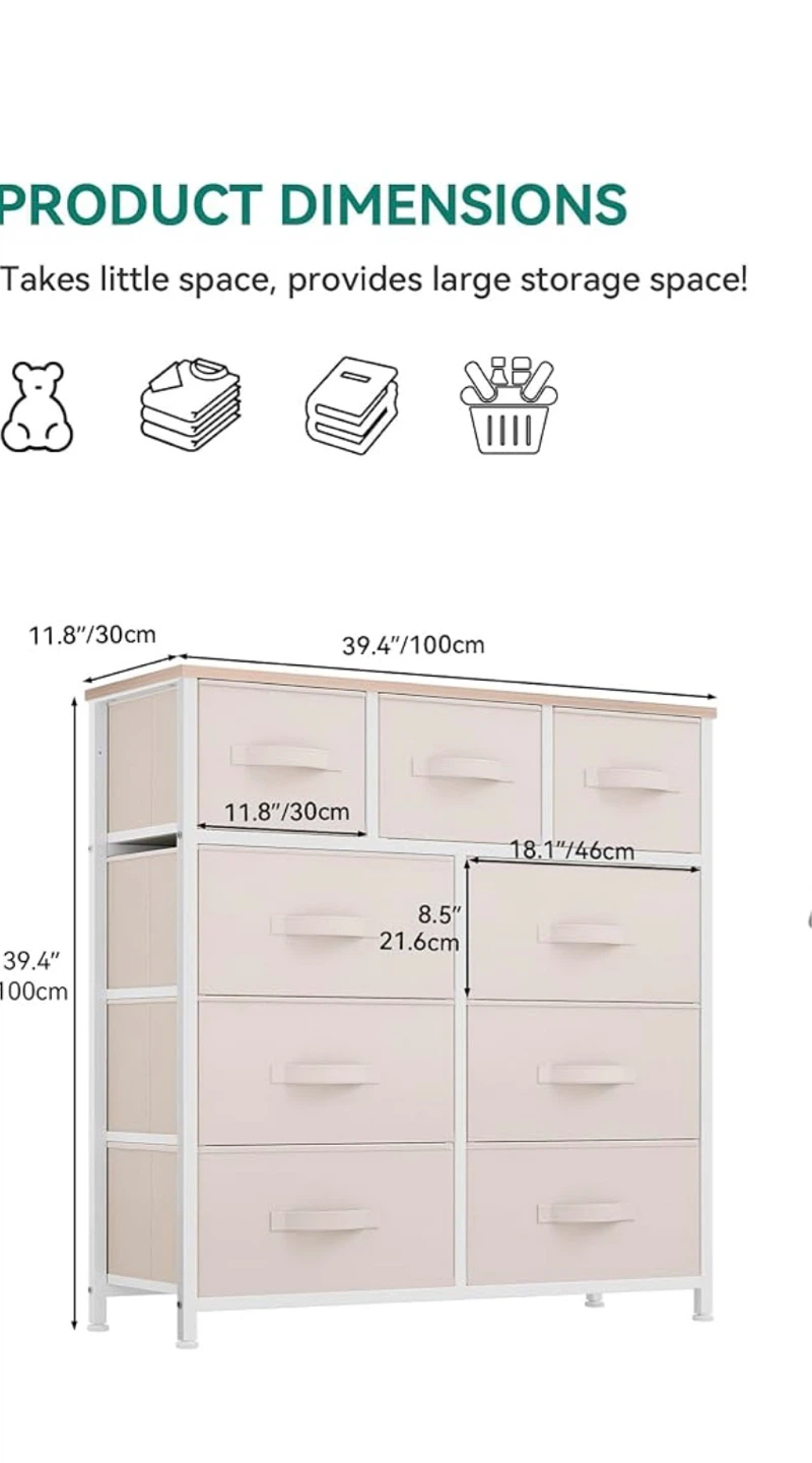 9-Drawer Fabric Dresser - photo 2