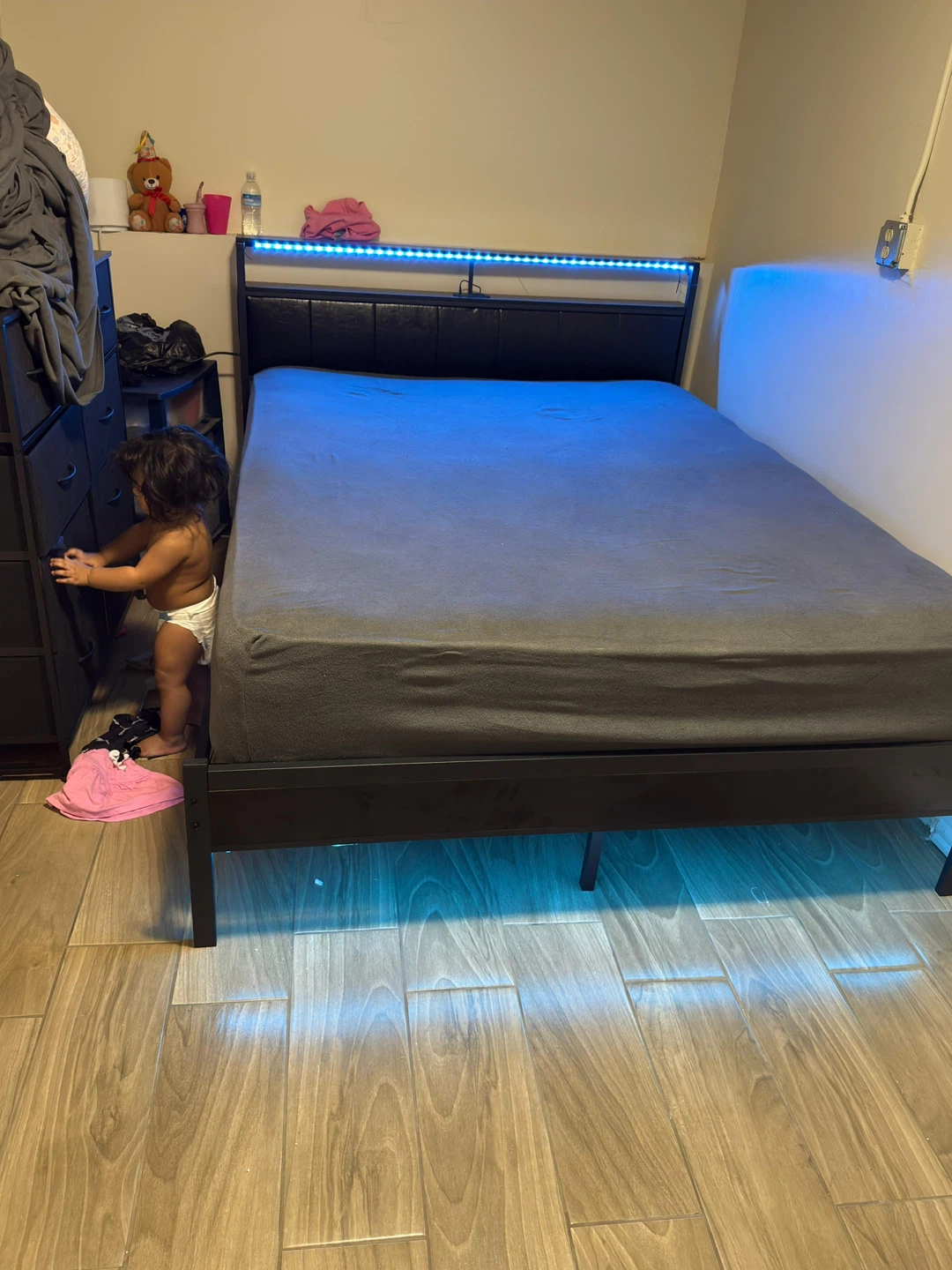 Platform Bed Frame with LED Lights