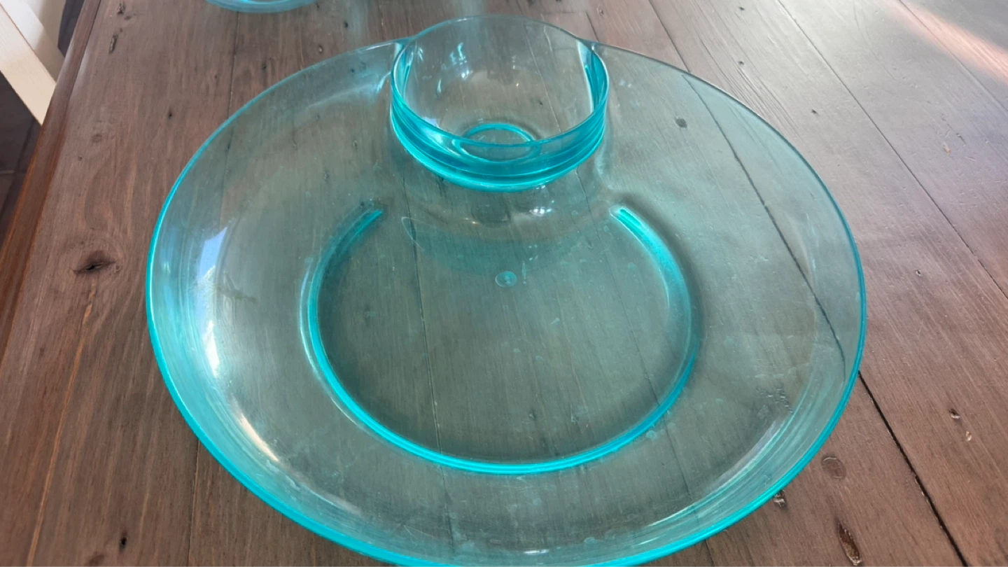 Blue Plastic Chip and Dip Platter - photo 2