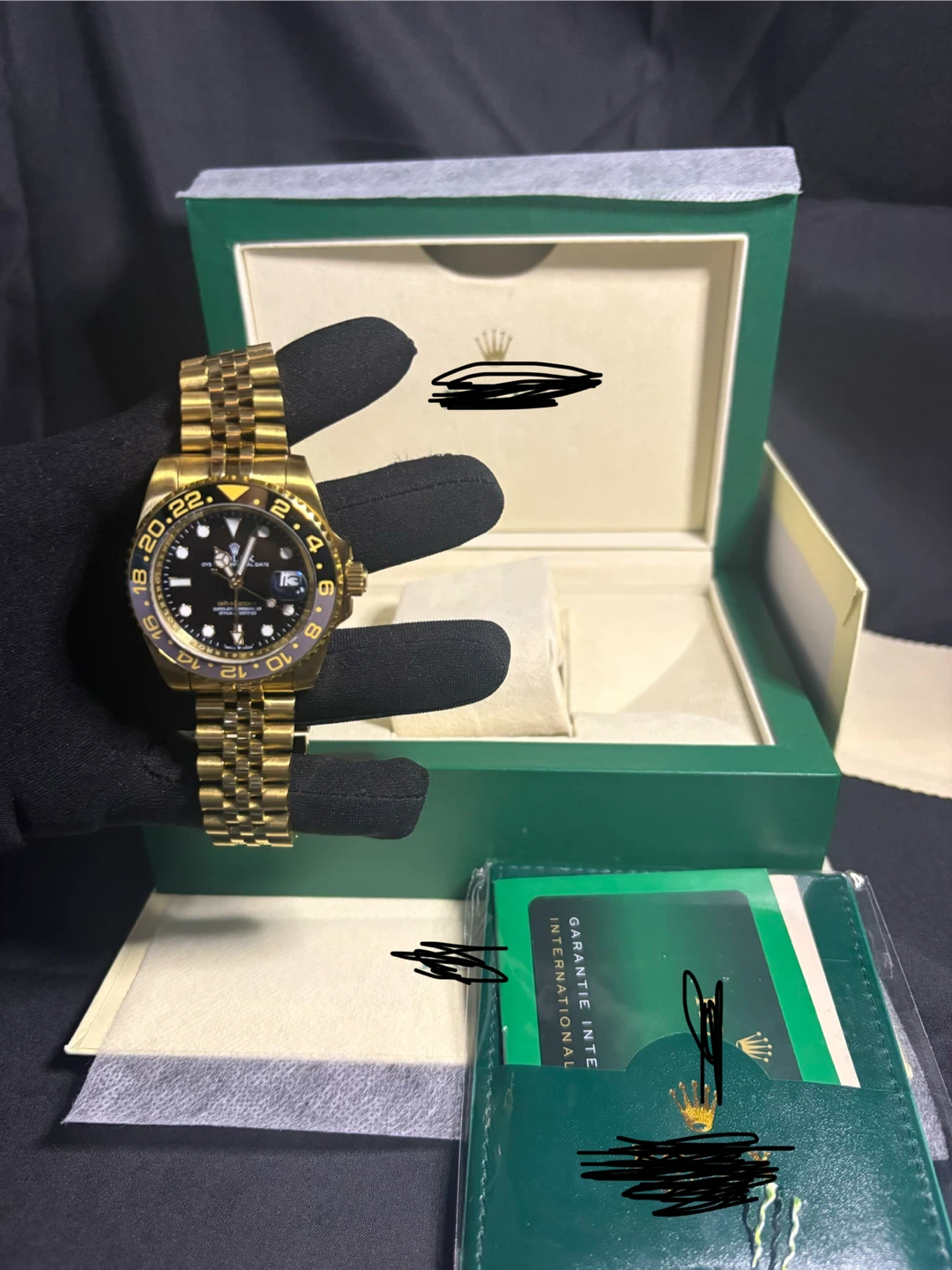 Gold GMT Automatic Watch – Swiss Movement – Full Set