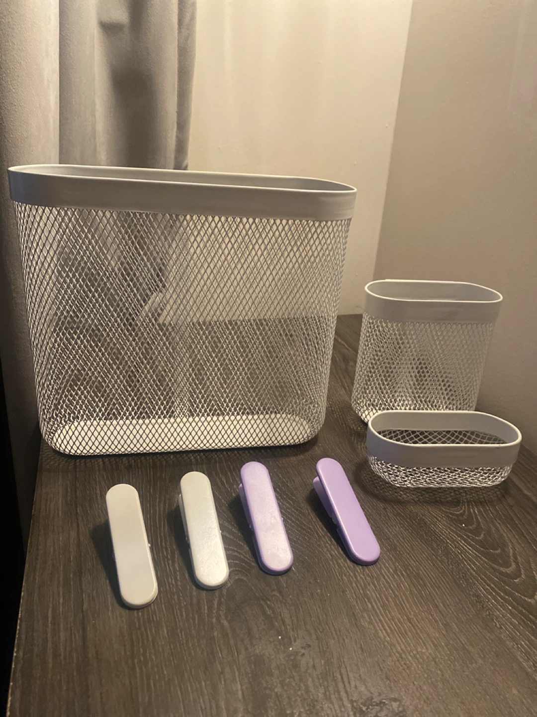 Ikea Mesh Storage Bins & Clips Set