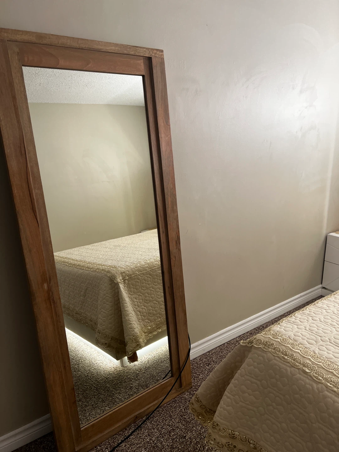 Pamphilios Solid Oak Full Length Beveled Mirror - photo 2
