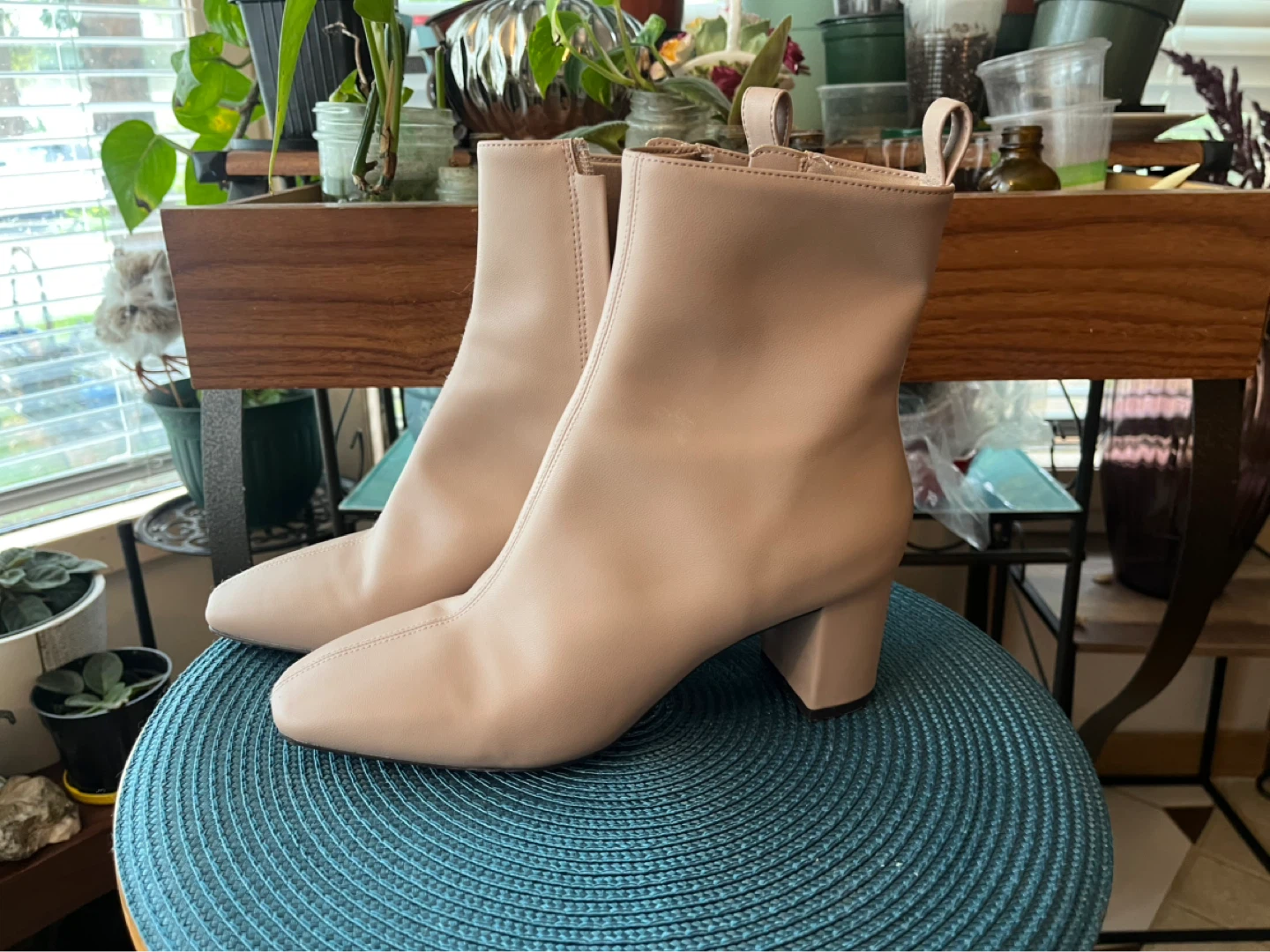 Beige Ankle Boots, H&M, next to New!