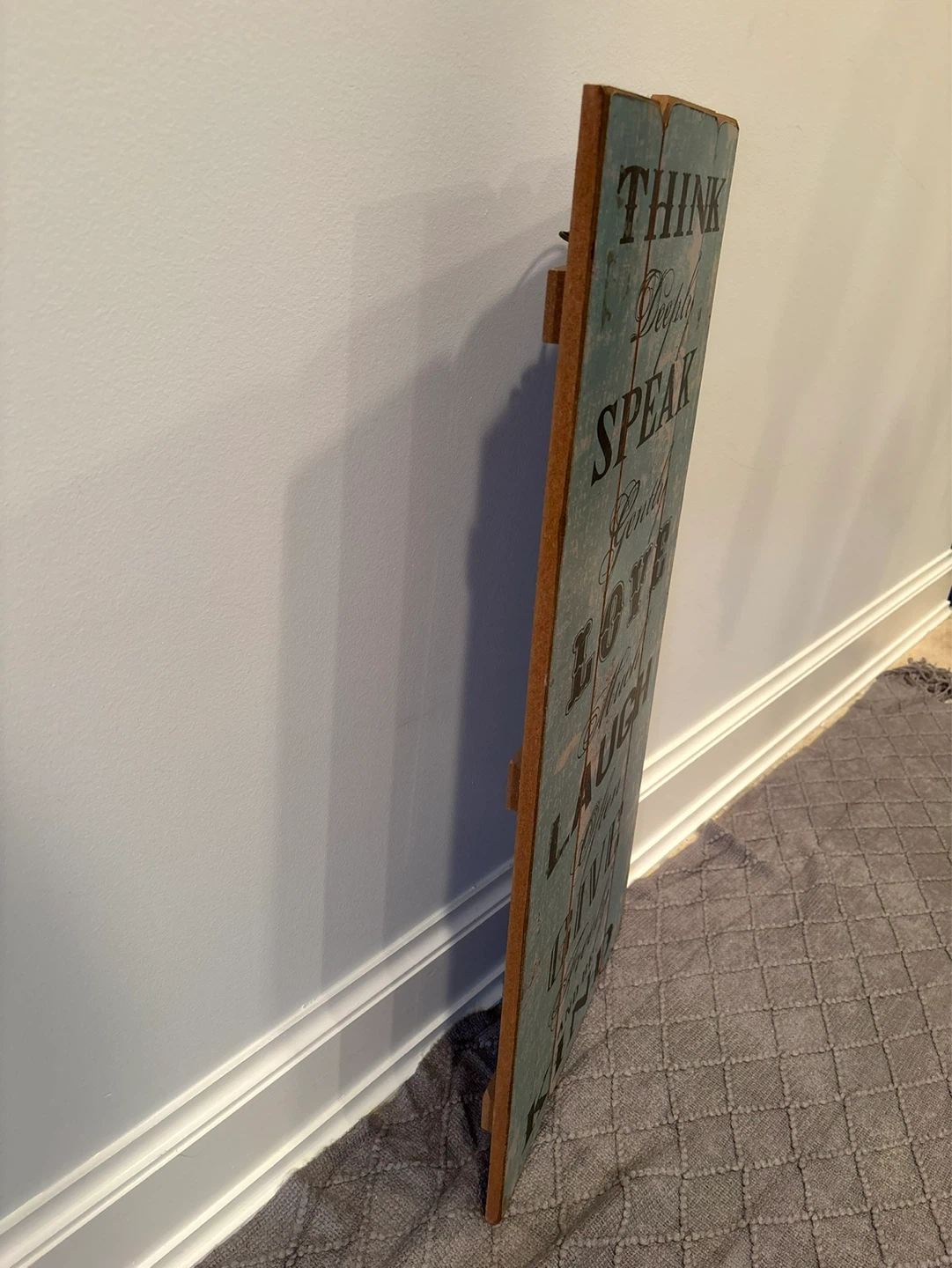 Distressed Teal Wood Sign - photo 3