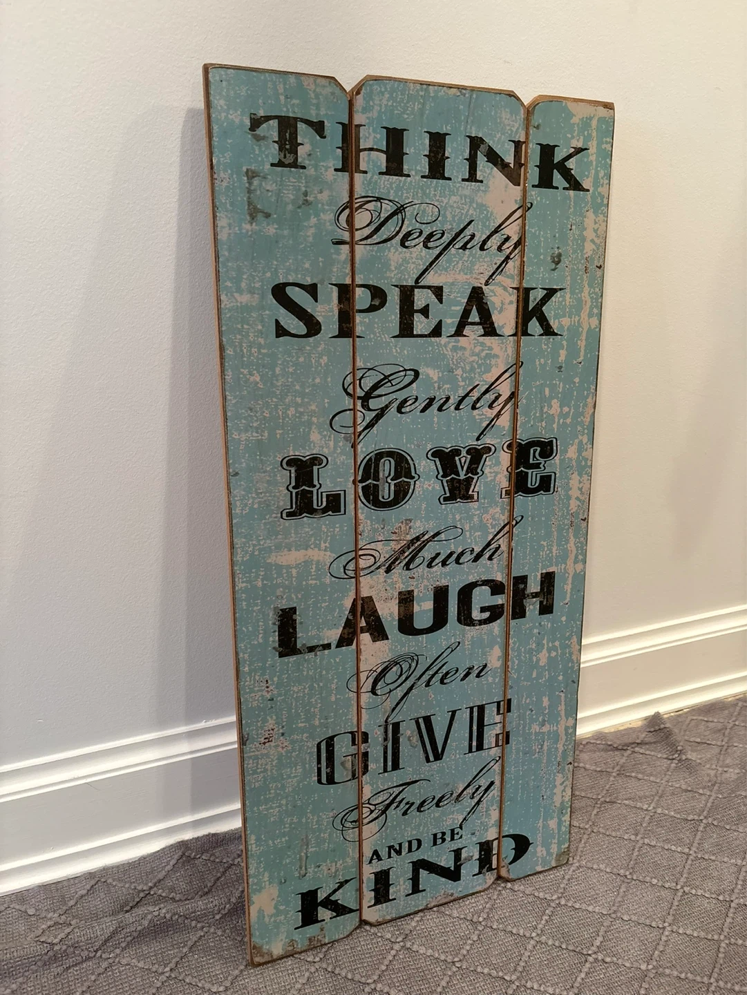 Distressed Teal Wood Sign