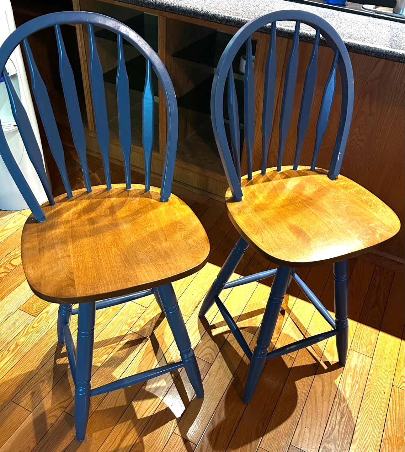 Pair of Wooden Counter Stools