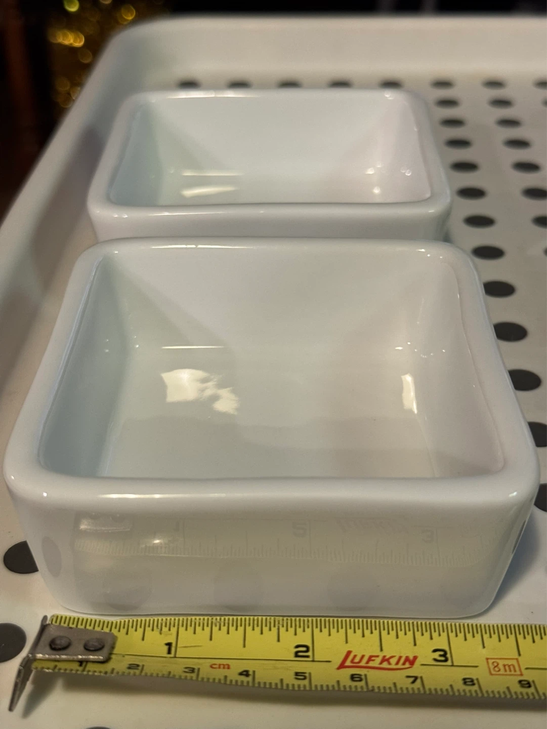 Two White Ceramic Square Bowls - photo 2