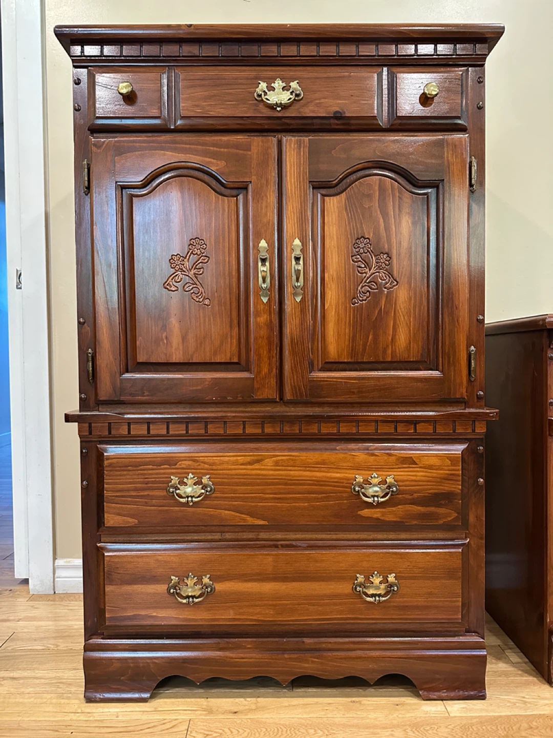 Vintage Wood Daveluyville Tall Boy Dresser (CAN DELIVER)
